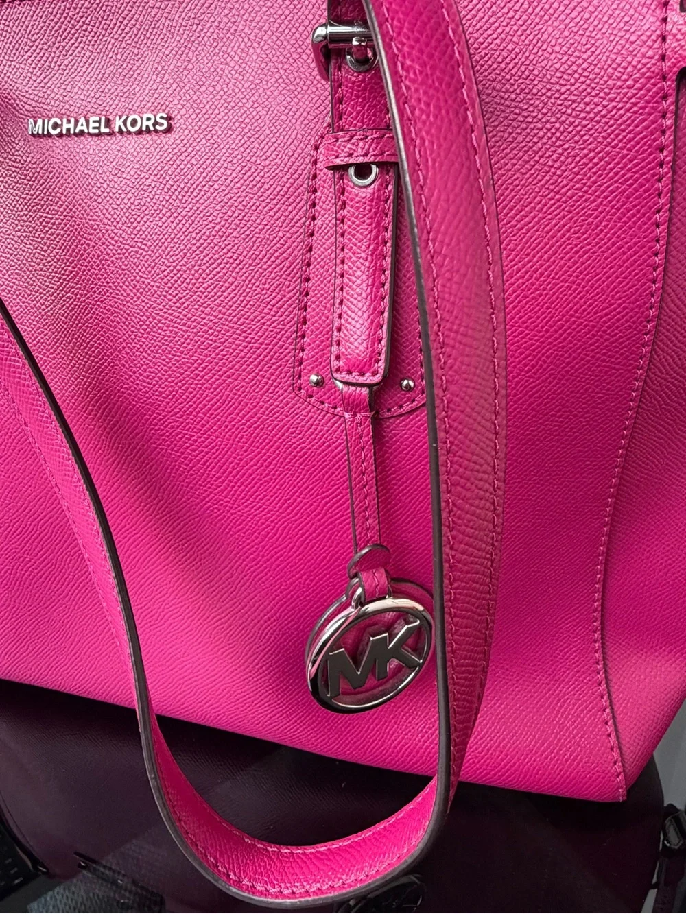 Michael Kors Hot Pink/Rasberry Saffiano Leather Tote